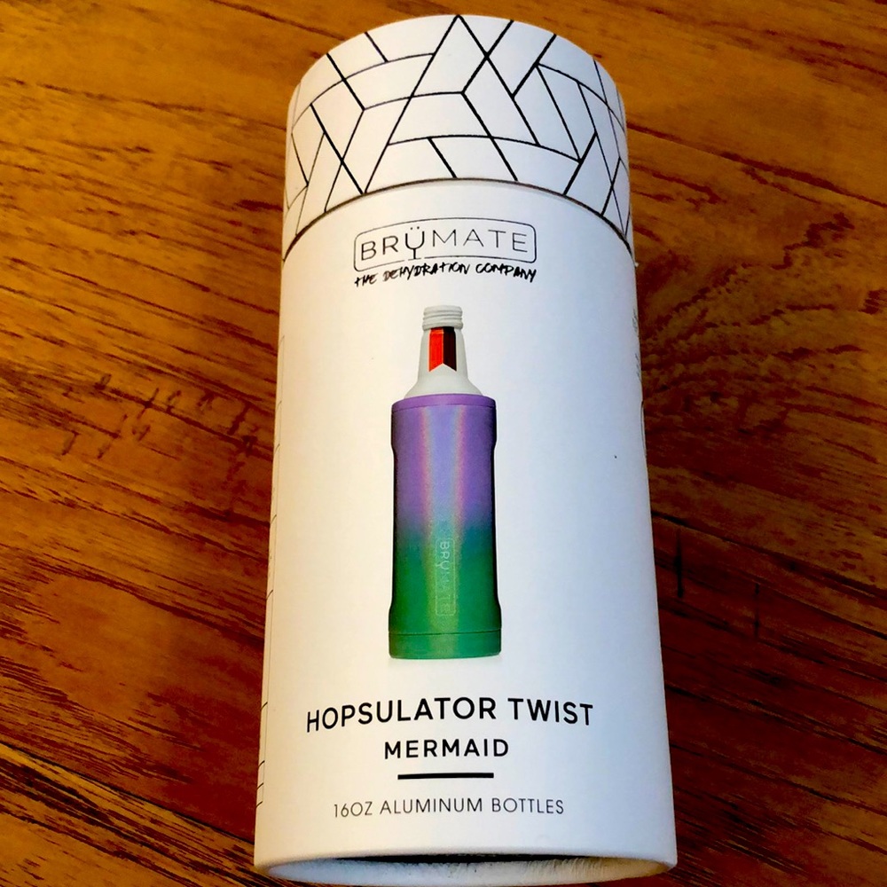 NIB BRUMATE HOPSULATOR SLIM in MERMAID color - for 16oz Aluminum bottles
